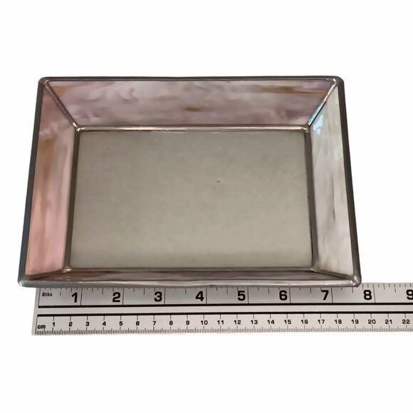 Vintage Light Purple Slag Stained Glass Photo Frame 7.5" x 6.5" Fits 4" x 6" - Picture 12 of 14